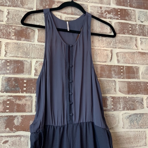 Free People Charcoal Gray Sleeveless Jumpsuit with Pockets Size XS - Picture 6 of 11